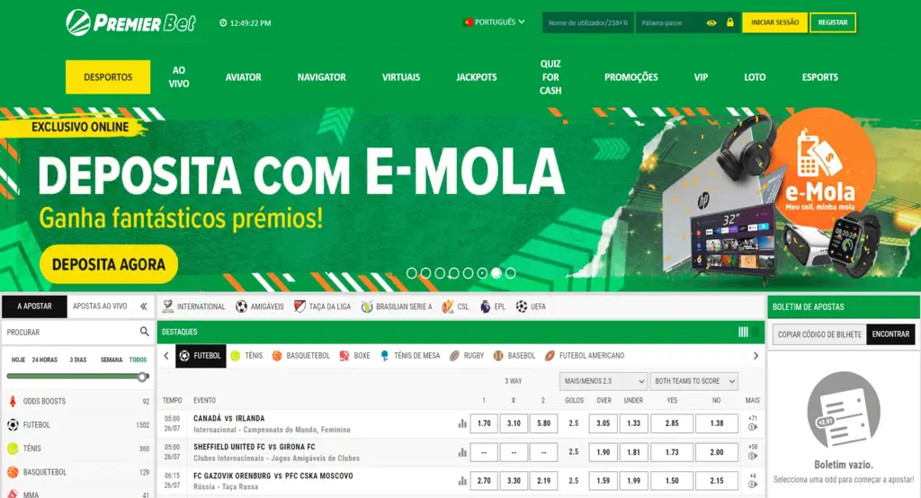 Como depositar na Premier Bet Moz